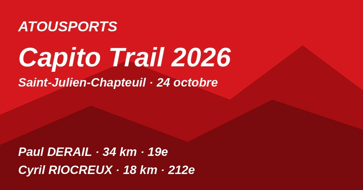 Capito Trail : deux Atousports classés à Saint-Julien-Chapteuil
